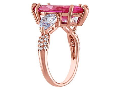 K Rose Gold Over Sterling Silver Lab Created Pink Sapphire