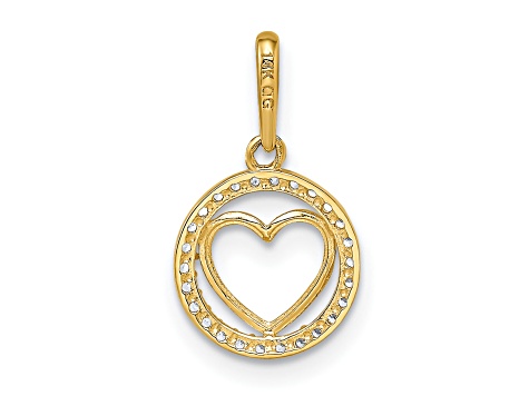 14K Yellow Gold Cubic Zirconia Heart Pendant 1BB3BA JTV