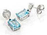 Sky Blue Topaz Rhodium Over Sterling Silver Earrings 6 16ctw CTB896