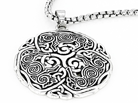 Stainless Steel Triskele Swirl Celtic Pendant W Chain IRW081 JTV