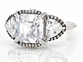 Judith Ripka Asscher Cut White Cubic Zirconia Rhodium Over Sterling