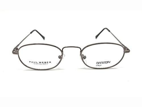 Paul Weber Flexible II Silver Oval Frame / Clear Demo Lenses Eyeglasses