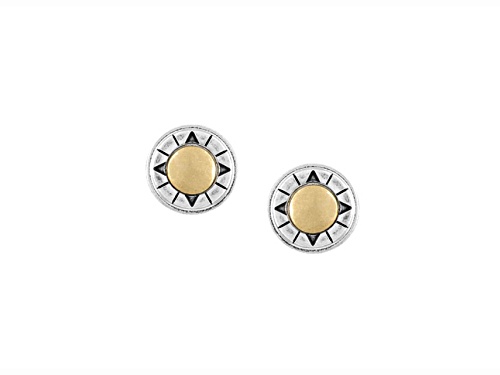 the sak Two Tone Round Stud Earrings