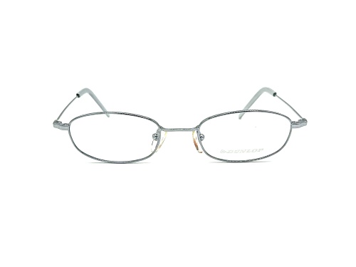 Dunlop DU405 Silver Tone with Gray Accent Oval Frames / Clear Demo Lenses Eyeglasses