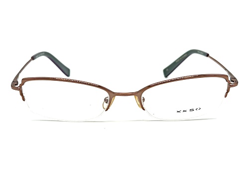 XKSO Rose Gold Brown Frame / Clear Demo Lenses Eyeglasses