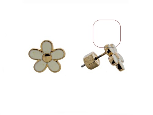Marc Jacobs Enamel Cream Daisy Stud Earrings