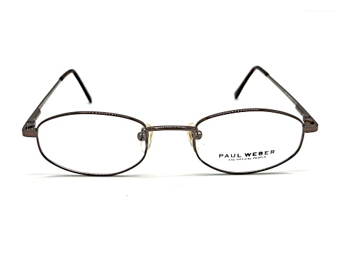 Paul Weber Brown Rectangular Frame / Clear Demo Lenses Eyeglasses