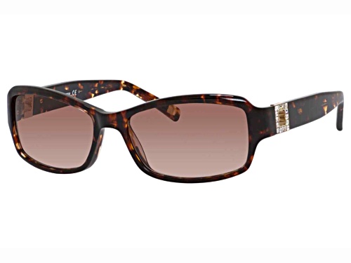Liz Claiborne Dark Chocolate Marble with Crystal Detail Rectangular Frame / Brown Lenses Sunglasses