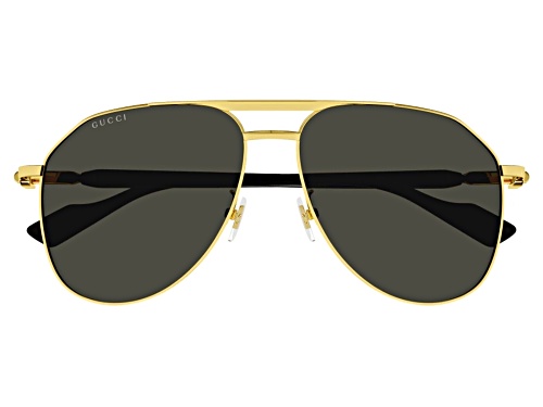Gucci Gold/Gray Aviator Unisex Sunglasses
