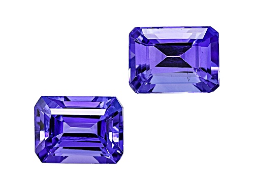 Tanzanite 8x6mm Emerald Cut Matched Pair 2.95ctw