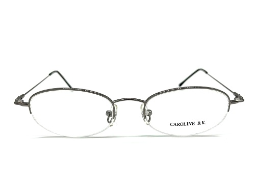 Caroline B.K. Silver Tone Eyeglasses Frame / Clear Lenses w/ Magnetic Sunglasses Attachment