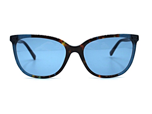DVF Teal Tortoise with Snakeskin Print Accent/Blue Sunglasses