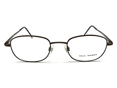 Paul Weber Brown Square Frame / Clear Demo Lenses Eyeglasses