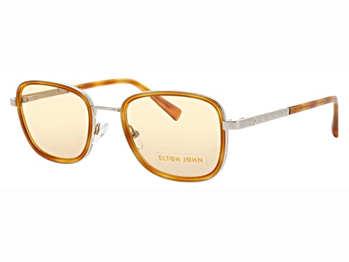 Elton John TRIO 2 Square Tortoise Frame / Amber Lenses Sunglasses