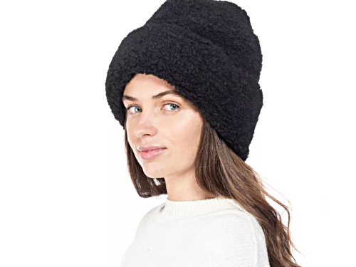 INC International Concepts Black Sherpa Hat