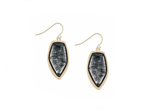 the sak Women's Holiday Shine Gold Tone & Gray Stone Drop Earrings