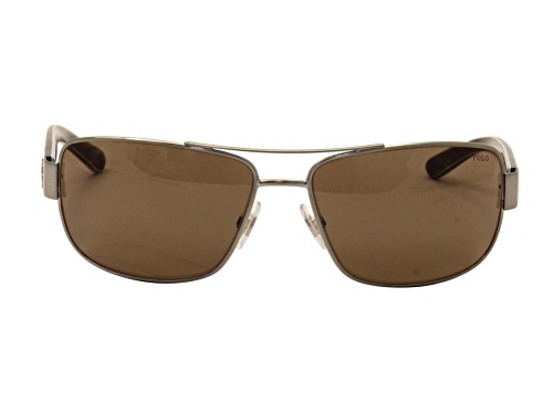 Ralph Lauren Men's Silver and Black/Brown Sunglasses