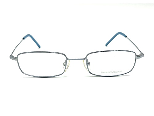 Dunlop DU407 Gray Rectangular Frame with Blue Accent/ Clear Demo Lenses Eyeglasses