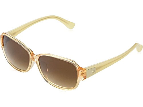 Calvin Klein Translucent Peach/Brown Sunglasses