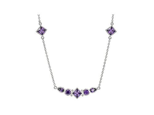 Judith Ripka 5ctw Purple Bella Luce Rhodium over Sterling Silver Station Necklace - Size 18