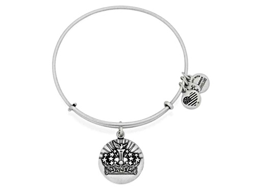 Alex and Ani Queen Crown II Rafaelian Silver Bracelet - Size 7