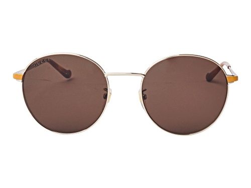 Gucci Gold /Brown Round Sunglasses