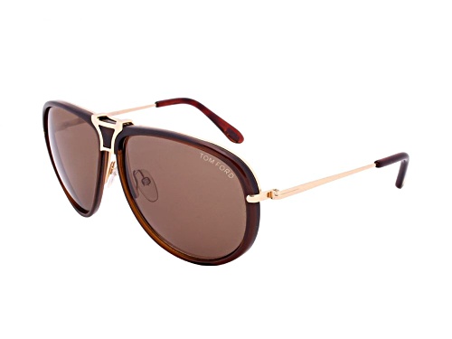 Photo of Tom Ford Brown Gold/Brown Aviator Sunglasses
