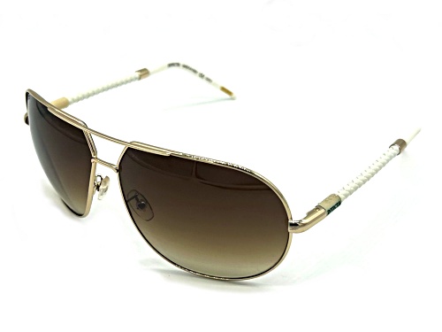 Invicta Gold White/Brown Aviator Sunglasses