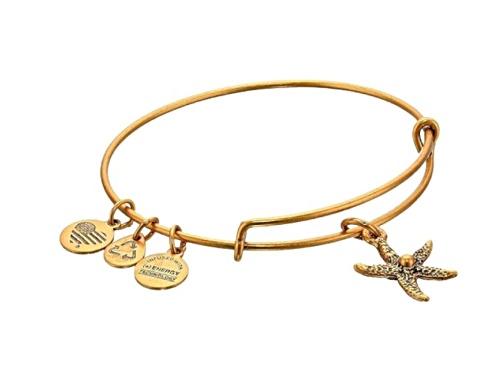 Alex and Ani Starfish Rafaelian Gold Tone Bracelet - Size 7