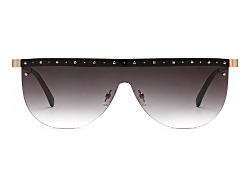 BEBE Shiny Gold Shield Frame / Gray Gradient Lenses Sunglasses