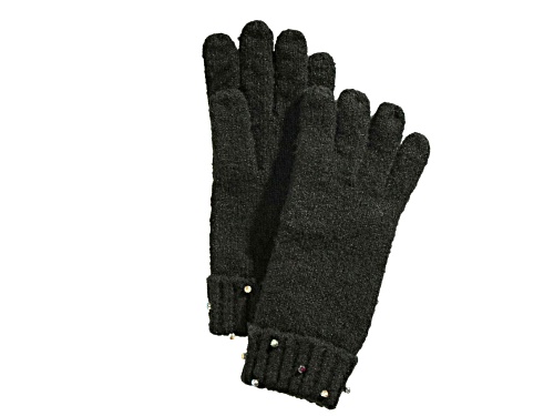 INC International Concepts Black Rhinestone Cuff Gloves