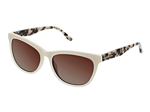 BCBG Ivory/Brown Cat Eye Sunglasses