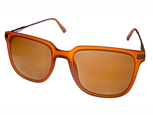 Kenneth Cole Reaction Men's Rectangle Caramel Brown Frame / Brown Lenses Sunglasses