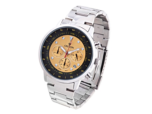 Croton Stainless Steel Yellow Dial Tachymeter Men's Watch