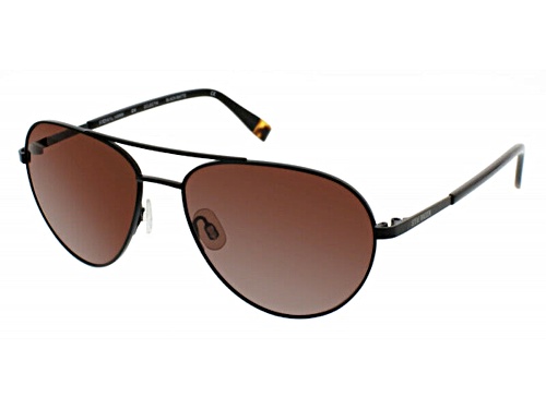 Steve Madden Matte Black/Brown Aviator Sunglasses