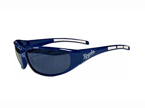 MLB Kansas City Royals Blue with 3 Dot Accent Wrap Around Frame / Gray Lenses Sunglasses