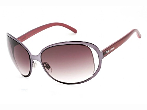 Calvin Klein Satin Mauve Oval Frame / Brown Gradient Lenses Sunglasses