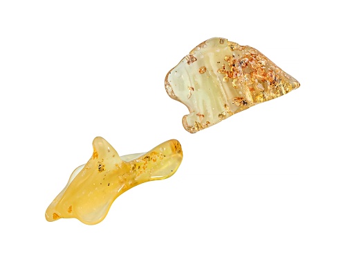 Copal Rough With Insects Free Form Set/2 Min 100ctw