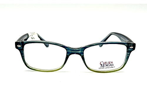 Chelsea Morgan Blue with Forest Green Accent Frame / Clear Demo Lenses Eyeglasses