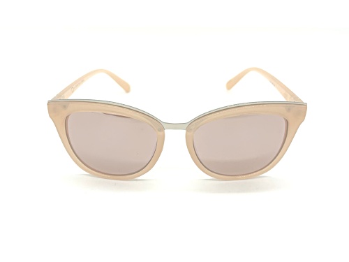 Oscar by Oscar de la Renta Shiny Milky Blush / Brown Mirrored Sunglasses
