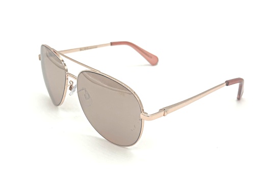 BCBG Rose Gold Frame/Brown Pink Lens Aviator Sunglasses