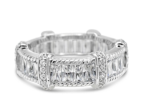 Judith Ripka 5.93ctw Baguette Bella Luce Diamond Simulant Rhodium Over Sterling Silver Ring - Size 10