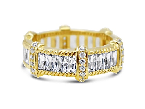 Judith Ripka 5.93ctw Baguette Bella Luce Diamond Simulant 14k Gold Clad Ring - Size 10