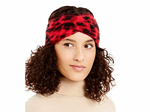 DKNY Red Leopard Headband