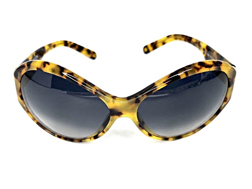 Anne Klein Brown Tortoise Wrap Around Frame / Gray Gradient Lenses Sunglasses
