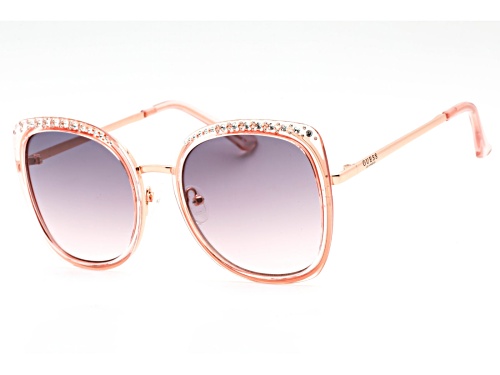 Guess Shiny Pink / Gradient Bordeaux with Crystal Detail Sunglasses