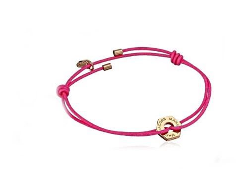 Marc by Marc Jacobs Pink and Rose Gold Tone String Bracelet - Size 7