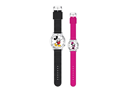 Disney His and Hers Mickey and Minnie Set of 2 Nylon Band Watches