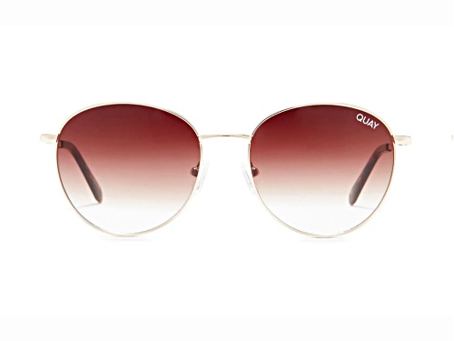 QUAY Loop Me In Gold Round Frame / Brown Fade Lenses Sunglasses