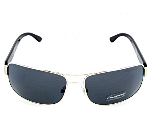 Ralph Lauren Men's Silver Black/Gray Rectangular Sunglasses